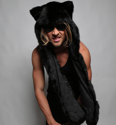 Black Satin Cat factory 2011-2012 Spirithood Faux Fur Hat/Scarf + Matching Vest