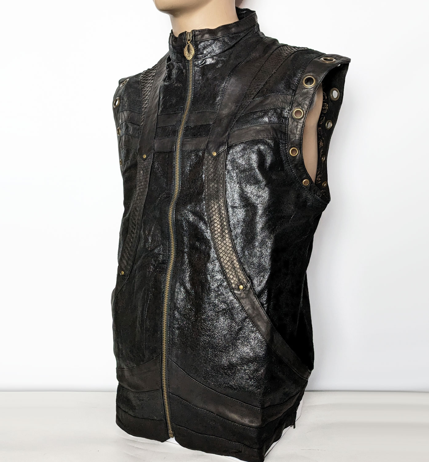 Taurid Leather and Python Vest - anahata designs/infiniti now