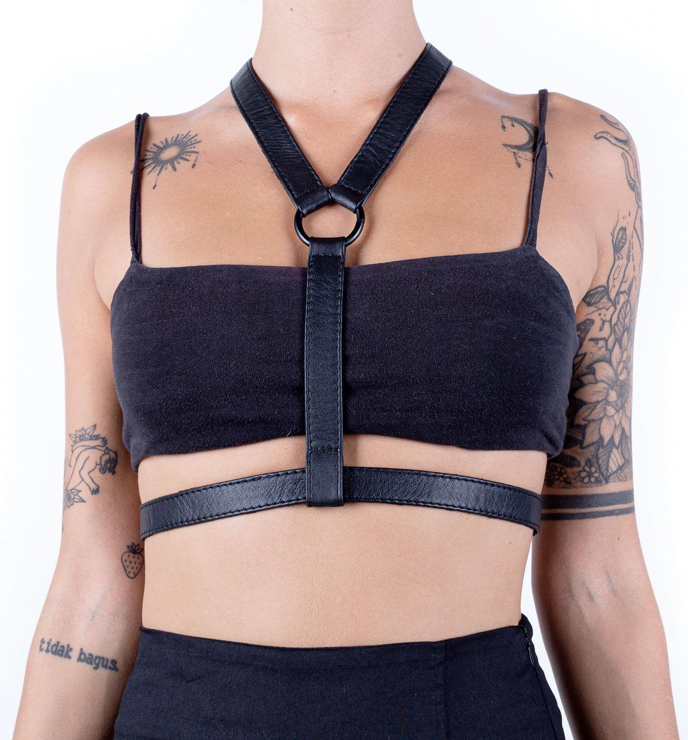 Simple Lingerie Cage Leather Utility and Fetish Harness Holster