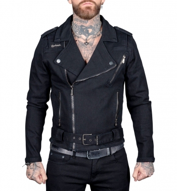 Bold Attitude: Men's Rockstar Style Genuine Black Leather Biker Pant