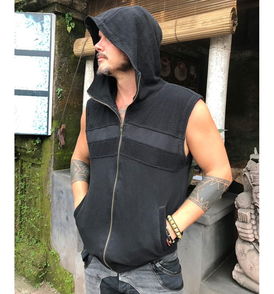 Ninja Kombat Hooded Vest - Leather