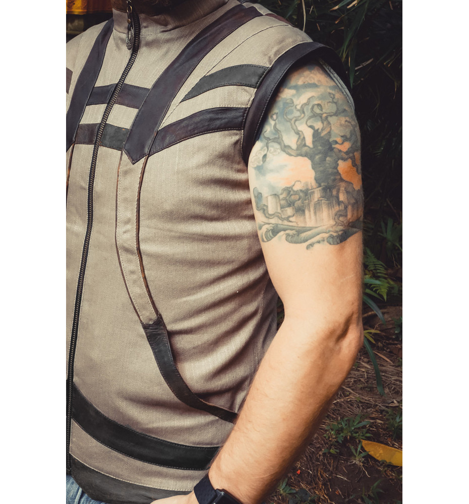 Taurid Leather and Python Vest