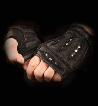 KROSS WRAP KOMBAT Black Fingerless Leather Gloves – Jungle Tribe LA