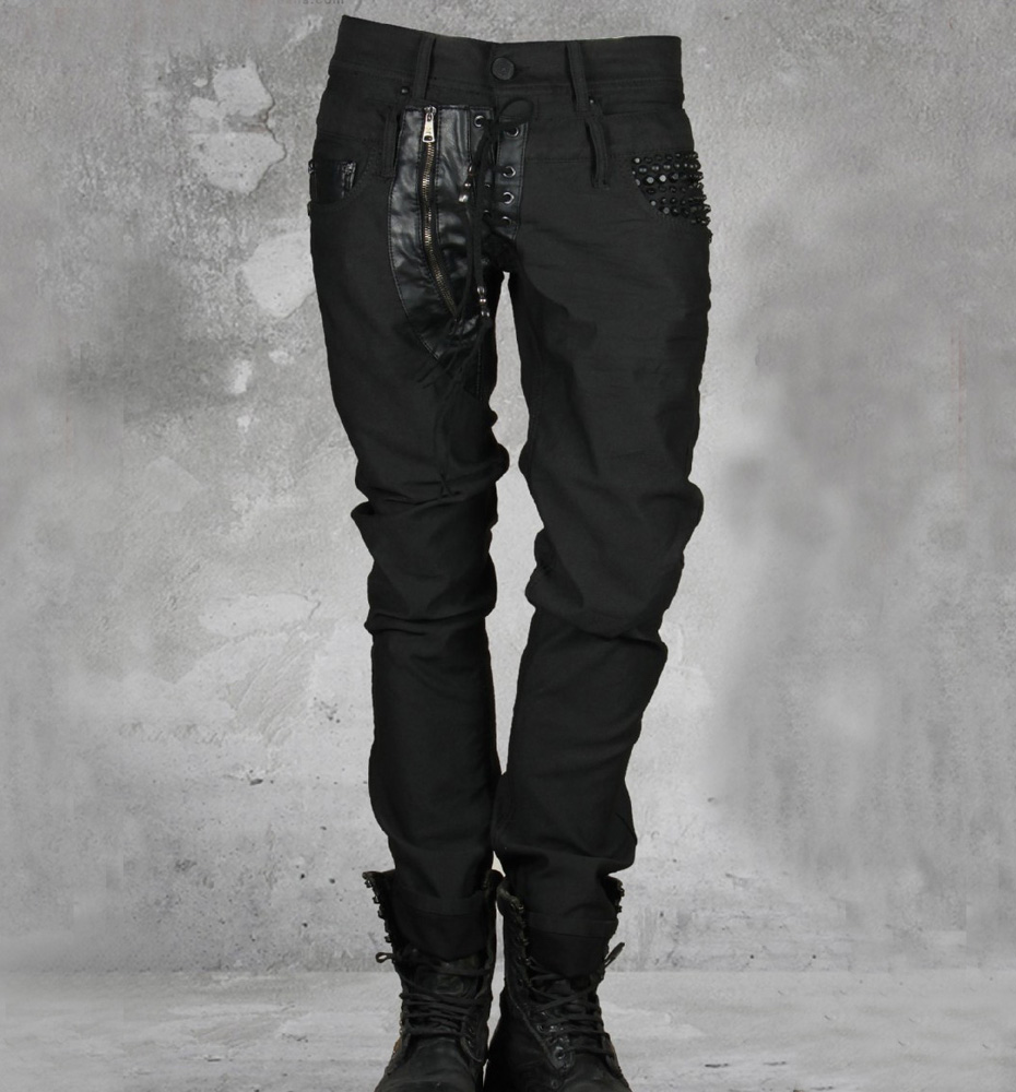 Line zipper pants in black – DESU clothing