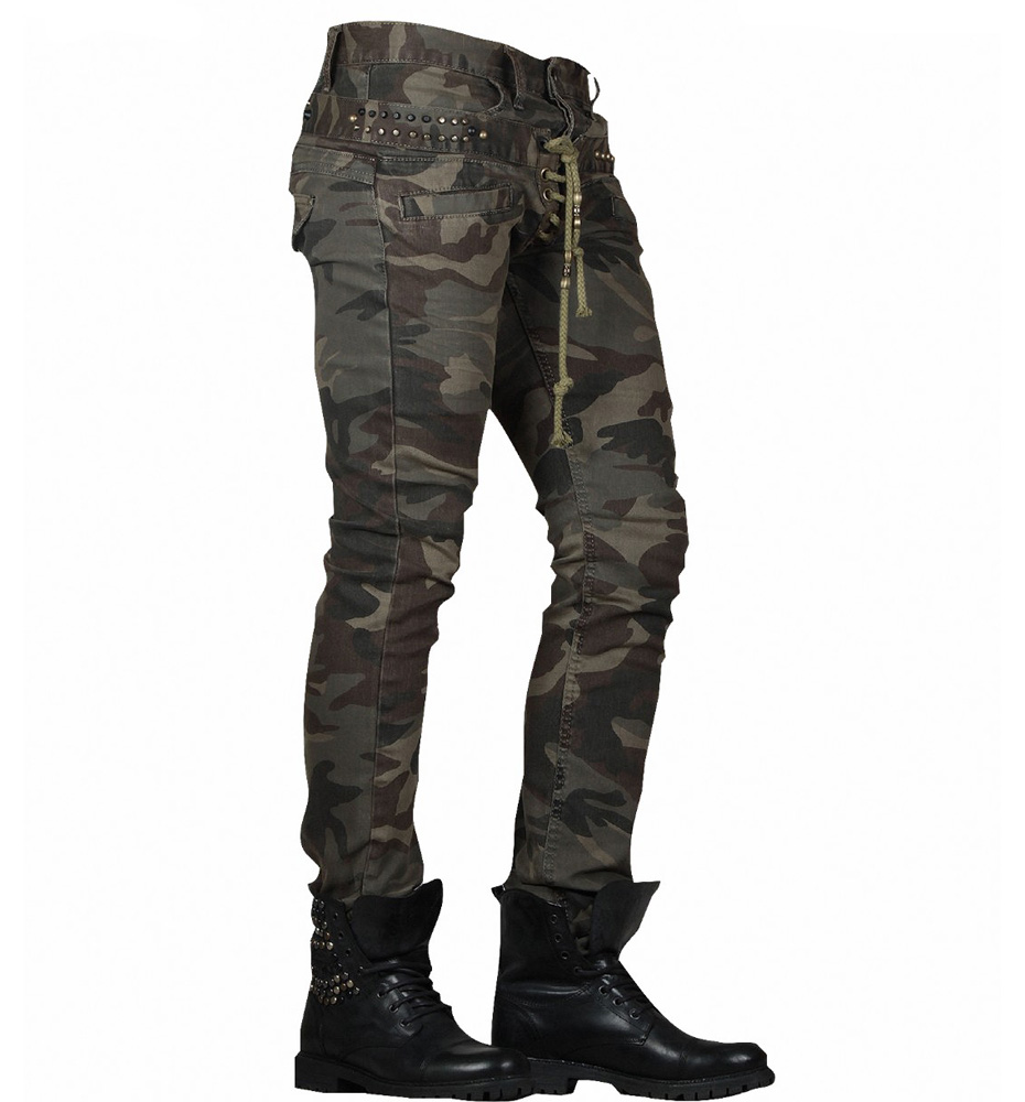 Double Camo Lace-Up Jeans : Delicious Boutique