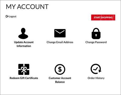 Customer Account Page example
